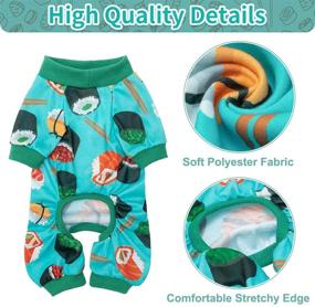 img 1 attached to 🐶 PUPTECK Soft Dog Pajamas, Stretchable Dog Jumpsuit with Sushi/Donut Pattern - Ideal Dog Clothing for Small, Medium, and Large Breeds