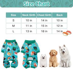 img 3 attached to 🐶 PUPTECK Soft Dog Pajamas, Stretchable Dog Jumpsuit with Sushi/Donut Pattern - Ideal Dog Clothing for Small, Medium, and Large Breeds