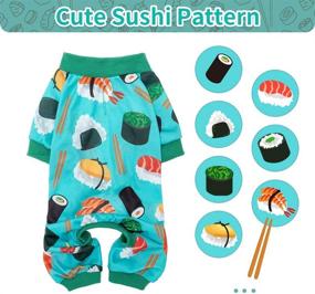 img 2 attached to 🐶 PUPTECK Soft Dog Pajamas, Stretchable Dog Jumpsuit with Sushi/Donut Pattern - Ideal Dog Clothing for Small, Medium, and Large Breeds