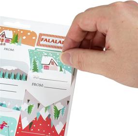 img 2 attached to 🎁 Премиум наклейки на подарочные бирки WRAPAHOLIC для Рождества - 144 декоративных ярлыков для подарков, конвертов, упаковочной бумаги и подарочных сумок - дизайн снежинки Льда