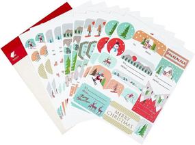 img 1 attached to 🎁 Премиум наклейки на подарочные бирки WRAPAHOLIC для Рождества - 144 декоративных ярлыков для подарков, конвертов, упаковочной бумаги и подарочных сумок - дизайн снежинки Льда