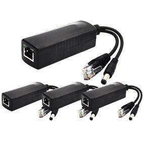 img 4 attached to ⚡️ ANVISION 4-Pack 12V DC Output Active PoE Splitter Adapter - Powerful IEEE 802.3af Support for IP Camera AP Voip Phone and More | AV-PS12