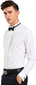 img 1 attached to Stylish Taobian Pleated Tuxedo French X Small Men's Clothing: The Perfect Fit