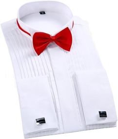 img 4 attached to Stylish Taobian Pleated Tuxedo French X Small Men's Clothing: The Perfect Fit