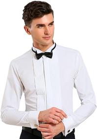 img 3 attached to Stylish Taobian Pleated Tuxedo French X Small Men's Clothing: The Perfect Fit