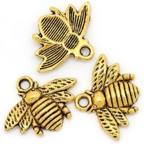 img 2 attached to Housweety 50Pcs Metal Charm Pendants