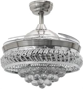 img 3 attached to 🌀 Invisible Reversible Ceiling Fans with LED Light and Remote Control - Lighting Groups 42" Retractable Blades Living Room Fan Chandelier Indoor Crystal Ceiling Light Kits with Fans (Silver A)