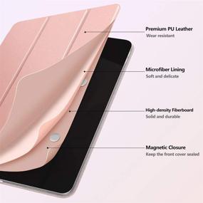 img 2 attached to 📱 MoKo Magnetic Smart Folio Case for iPad Pro 11 2nd Gen 2020 & 2018 - Rose Gold | Apple Pencil 2 Charging Supported | Slim Lightweight Shell Stand Cover with Auto Wake/Sleep