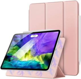 img 4 attached to 📱 MoKo Magnetic Smart Folio Case for iPad Pro 11 2nd Gen 2020 & 2018 - Rose Gold | Apple Pencil 2 Charging Supported | Slim Lightweight Shell Stand Cover with Auto Wake/Sleep