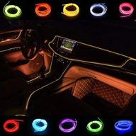 🚗 abaldi dc 12v светодиодные огни: 5m/16ft гибкие неоновые светящиеся автомобильные украшения с полным освещением 360° (оранжевый) логотип