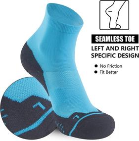 img 3 attached to 🧦 HUSO Sports Running Cycling Ankle Socks - High Performance Arch Support Cushioned Quarter Socks for Men and Women. Available in 1, 2, 4, and 6 Pairs