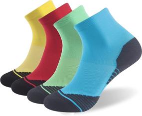 img 4 attached to 🧦 HUSO Sports Running Cycling Ankle Socks - High Performance Arch Support Cushioned Quarter Socks for Men and Women. Available in 1, 2, 4, and 6 Pairs