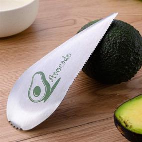 img 1 attached to ONEKOO Avocado Slicer: Premium Stainless Steel Cutter for Hassle-Free Avocado Cuts, Pits, and Peeling - Includes Fruit Fork