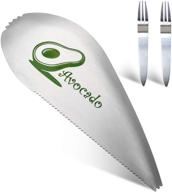 onekoo avocado slicer: premium stainless steel cutter for hassle-free avocado cuts, pits, and peeling - includes fruit fork logo