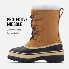 img 1 attached to SOREL - Kids' Youth Caribou Waterproof Winter Boot with Fur Snow Cuff - Perfect for Snowy Adventures!