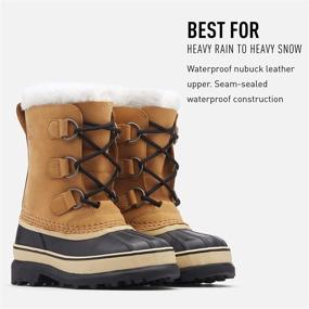 img 2 attached to SOREL - Kids' Youth Caribou Waterproof Winter Boot with Fur Snow Cuff - Perfect for Snowy Adventures!