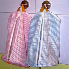 img 2 attached to 👗 Premium Set of 2 Mesh Laundry Bags for Delicates and Travel - Keeps Clothes and Lingerie Safe During Washing Machine Cycle