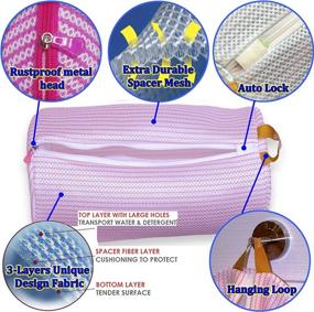 img 3 attached to 👗 Premium Set of 2 Mesh Laundry Bags for Delicates and Travel - Keeps Clothes and Lingerie Safe During Washing Machine Cycle