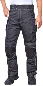 img 4 attached to 👖 WICKED STOCK Men's Waterproof Motorcycle Riding Pants with CE Level-1 Armor - Large Size