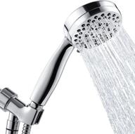 💦 ultimate high pressure shower head with handheld combo - 5 settings for powerful shower spray, even with low supply pressure - includes hose, chrome finish logo