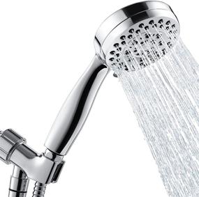 img 4 attached to 💦 Ultimate High Pressure Shower Head with Handheld Combo - 5 Settings for Powerful Shower Spray, Even with Low Supply Pressure - Includes Hose, Chrome Finish