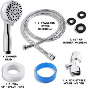 img 1 attached to 💦 Ultimate High Pressure Shower Head with Handheld Combo - 5 Settings for Powerful Shower Spray, Even with Low Supply Pressure - Includes Hose, Chrome Finish