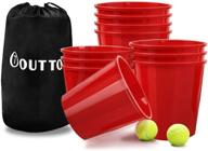 🏓 ottaro giant yard pong set - outdoor indoor games for adults and kids, includes 12 buckets, 2 balls, and portable carry bag for yard, party, bar, lawn, backyard, tailgating логотип