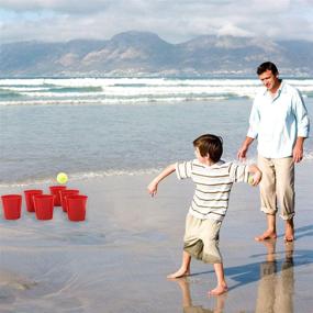 img 2 attached to 🏓 OTTARO Giant Yard Pong Set - Outdoor Indoor Games for Adults and Kids, Includes 12 Buckets, 2 Balls, and Portable Carry Bag for Yard, Party, Bar, Lawn, Backyard, Tailgating