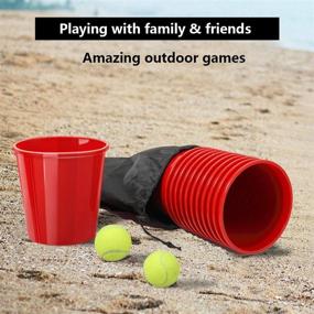 img 3 attached to 🏓 OTTARO Giant Yard Pong Set - Outdoor Indoor Games for Adults and Kids, Includes 12 Buckets, 2 Balls, and Portable Carry Bag for Yard, Party, Bar, Lawn, Backyard, Tailgating