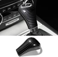 🚗 black carbon fiber car gear shift knob cover sticker interior trim - mercedes benz w204 w212 a g e c class cls accessories logo