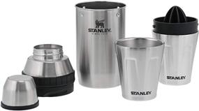 img 4 attached to Stanley Adventure Happy Hour 2X System - Complete Cocktail Shaker Set with Mixer, 2 Stainless Steel Cups, Citrus Reamer, and Jigger Cap