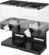 🖤 zevro dual control compact dry food dispenser in stylish black/chrome логотип