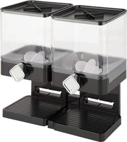 img 4 attached to 🖤 Zevro Dual Control Compact Dry Food Dispenser in Stylish Black/Chrome