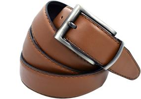 img 3 attached to 👔 Men's Reversible Cognac Leather Belt - 30mm