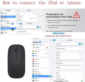 img 2 attached to Беспроводная клавиатура и мышь с Bluetooth для iPad и iPhone - Совместимо с iPad/iPad Pro/iPad Air/iPad Mini - iPadOS 13 / iOS 13 и выше - черного цвета