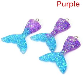 img 1 attached to 🧜 Mermaid Resin Charms Set: 150 Pcs Haishell Flatbacks with Key Ring & Chain - Perfect for DIY Earrings, Keys, and Phone Crafts