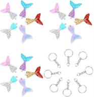 🧜 mermaid resin charms set: 150 pcs haishell flatbacks with key ring & chain - perfect for diy earrings, keys, and phone crafts logo