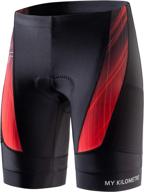 🏊 my kilometre men's triathlon shorts 9&quot;: adjustable drawstring, leg pockets, chamois for long-distance tri shorts logo