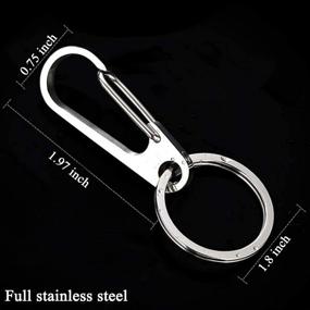 img 3 attached to 🔑 IVIA Stainless Steel Carabiner Clip Keychain with Key Ring, Snap Hook & Key Holder Organizer for Car/Key Finder (2 Pack)