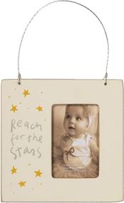 img 2 attached to 🌟 Primitives by Kathy Non-Toxic Painted Wood Nursery Mini Photo Frame - 4.5" Square: Reach for The Stars - Safe and Stylish Nursery Decor