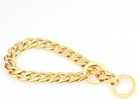 img 1 attached to 🐶 Stylish and Durable Gold Plated Stainless Steel NK Chain Dog Collar Choker Necklace by FANS JEWELRY - Available in Various Lengths and Widths