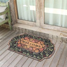 img 3 attached to 🚪 Topotdor Indoor and Outdoor Rubber Flocking Mat - Non Slip Waterproof Durable Heavy Duty Welcome Mat for Front Door, Garage, Patio - Multi Color, 23 x 35 inch: Ultimate Floor Protection and Safety Solution