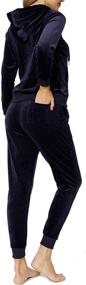 img 1 attached to 👚 Women's Velour Tracksuit Set - 2 Piece Sweatsuits, Long Sleeved Velvet Jogging Suits, Sports Outfit, Track Suit