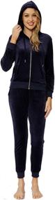 img 3 attached to 👚 Women's Velour Tracksuit Set - 2 Piece Sweatsuits, Long Sleeved Velvet Jogging Suits, Sports Outfit, Track Suit