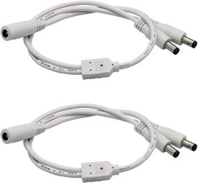 img 4 attached to PAUTIX 2-Pack DC 1 Female to 2 Male 5.1mm X 2.1mm Splitter Cable: Power Adapter for LED Strip Light CCTV Security Cameras (1 to 2)