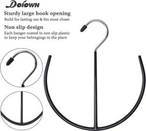 img 2 attached to Black Non-Slip Belt Hangers Tie, Scarf, Shoes Organizer Hooks Rack (2 Pack) for DOIOWN