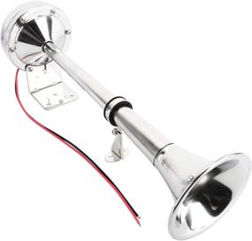 img 1 attached to 🚢 Amarine Made Stainless Steel 12v Marine Boat Horn - 115db Single Trumpet - Ship Truck RV Trailer - Low Tone - 16-1/8