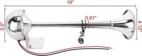 img 3 attached to 🚢 Amarine Made Stainless Steel 12v Marine Boat Horn - 115db Single Trumpet - Ship Truck RV Trailer - Low Tone - 16-1/8