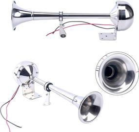 img 4 attached to 🚢 Amarine Made Stainless Steel 12v Marine Boat Horn - 115db Single Trumpet - Ship Truck RV Trailer - Low Tone - 16-1/8