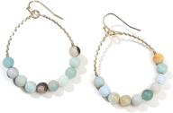 natural multicolor beaded earrings amazonite logo